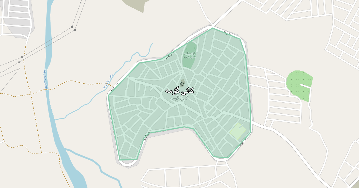 Map of Kani Goma neighborhood in Sulaymaniyah (کانی گۆمە)