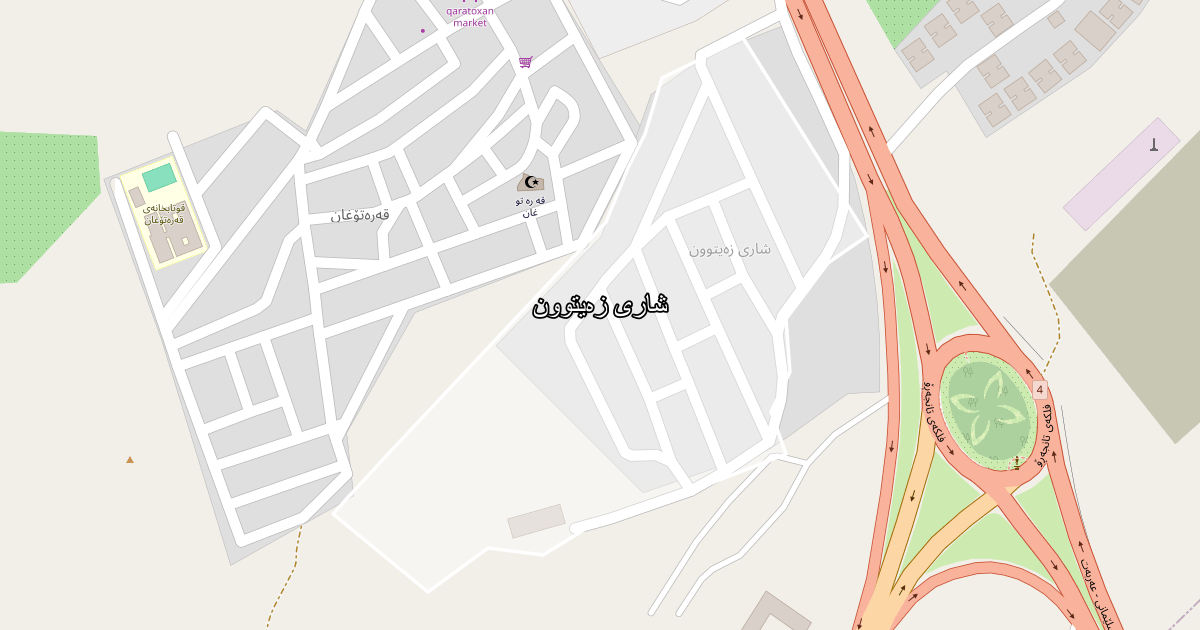 Map of Shari Zaitun‎ neighborhood in Sulaymaniyah (شاری زەیتوون‎)